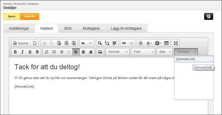 Enkät - Mailtext